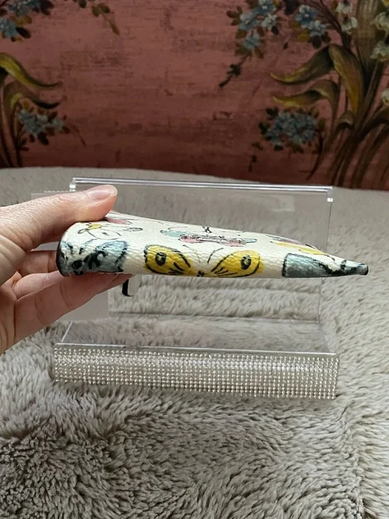 Coach Butterfly Print Card Case with Key Ring - Picture 9 of 10